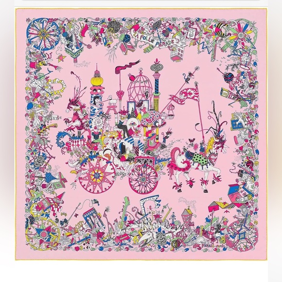 Hermes Accessories - Hermes La Folle Parade Zoom scarf 90